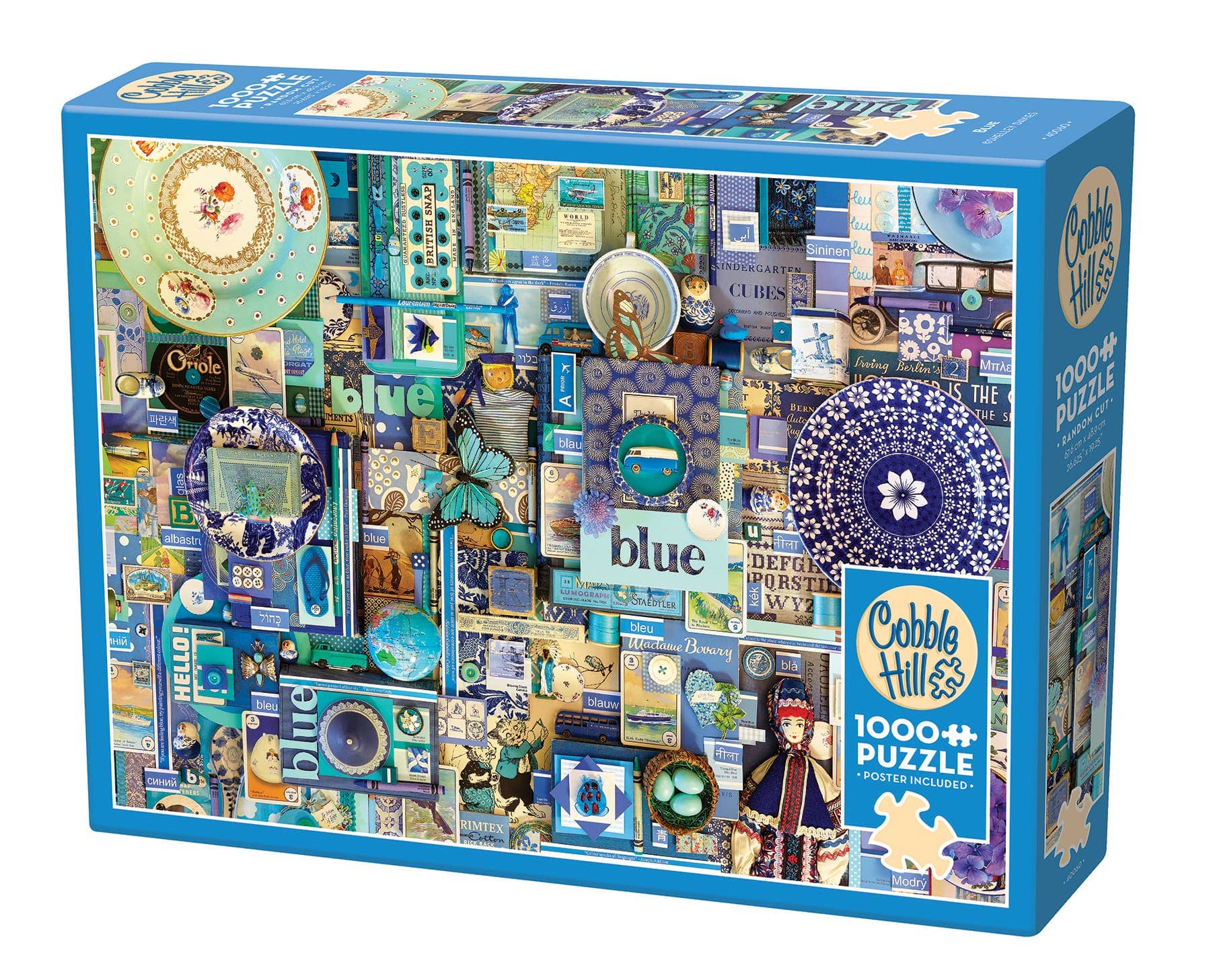 Puzzles - Jigsaw - Accessories Outset Games and Cobble Hill Puzzles Blue 1000-Piece Puzzle