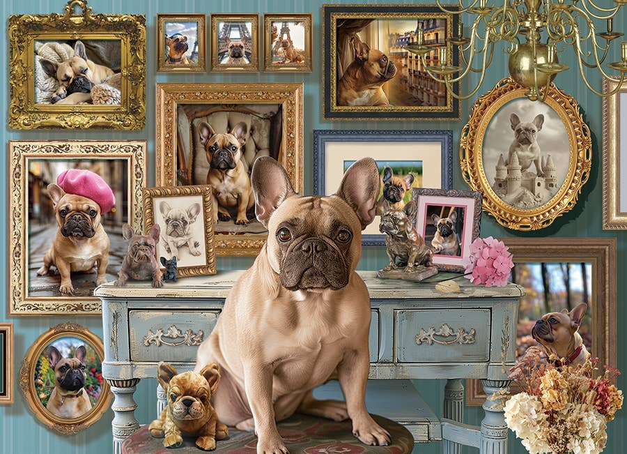 Puzzles - Jigsaw - Accessories Outset Games and Cobble Hill Puzzles Frenchie (Bulldog) 500-Piece Puzzle