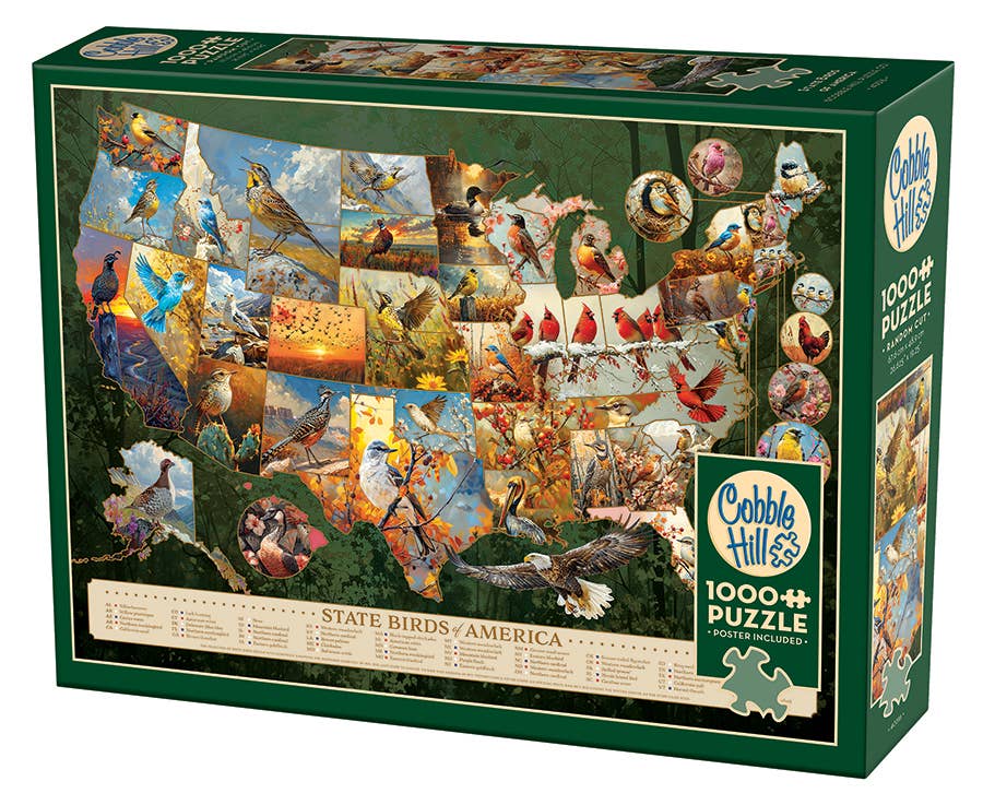Puzzles - Jigsaw - Accessories Outset Games and Cobble Hill Puzzles State Birds of America 1000-Piece Puzzle