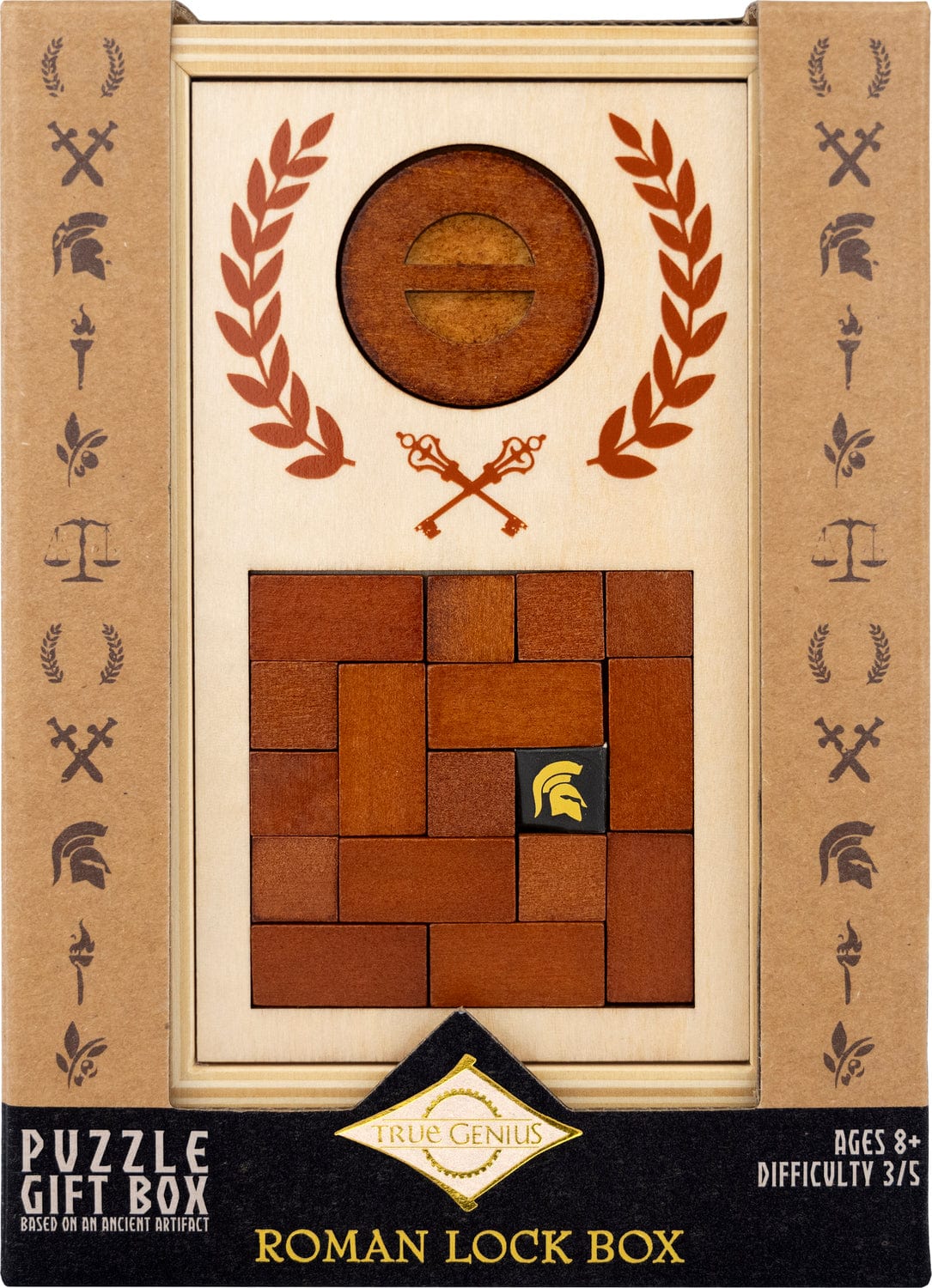 Roman Lock Box - Secret Gift Box Puzzle - Saltire Games