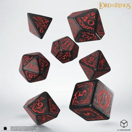 Dice - Accessories Q Workshop Mordor Lord of the RIngs 7-Die Set