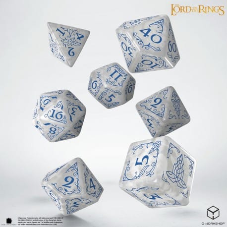 Dice - Accessories Q Workshop Rivendell - Stone Lord of the RIngs 7-Die Set