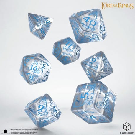 Dice - Accessories Q Workshop Rivendell - Water Lord of the RIngs 7-Die Set