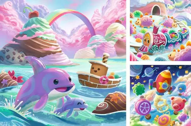 Puzzles Ravensburger Children's puzzle 3x49 pieces - Candy Coastline