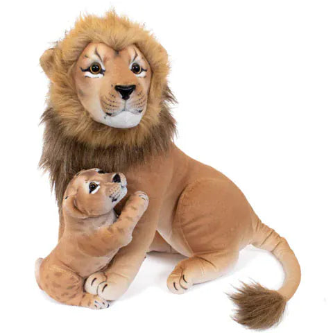 Toys - Plush Real Planet Brown Lion & Cub 24"
