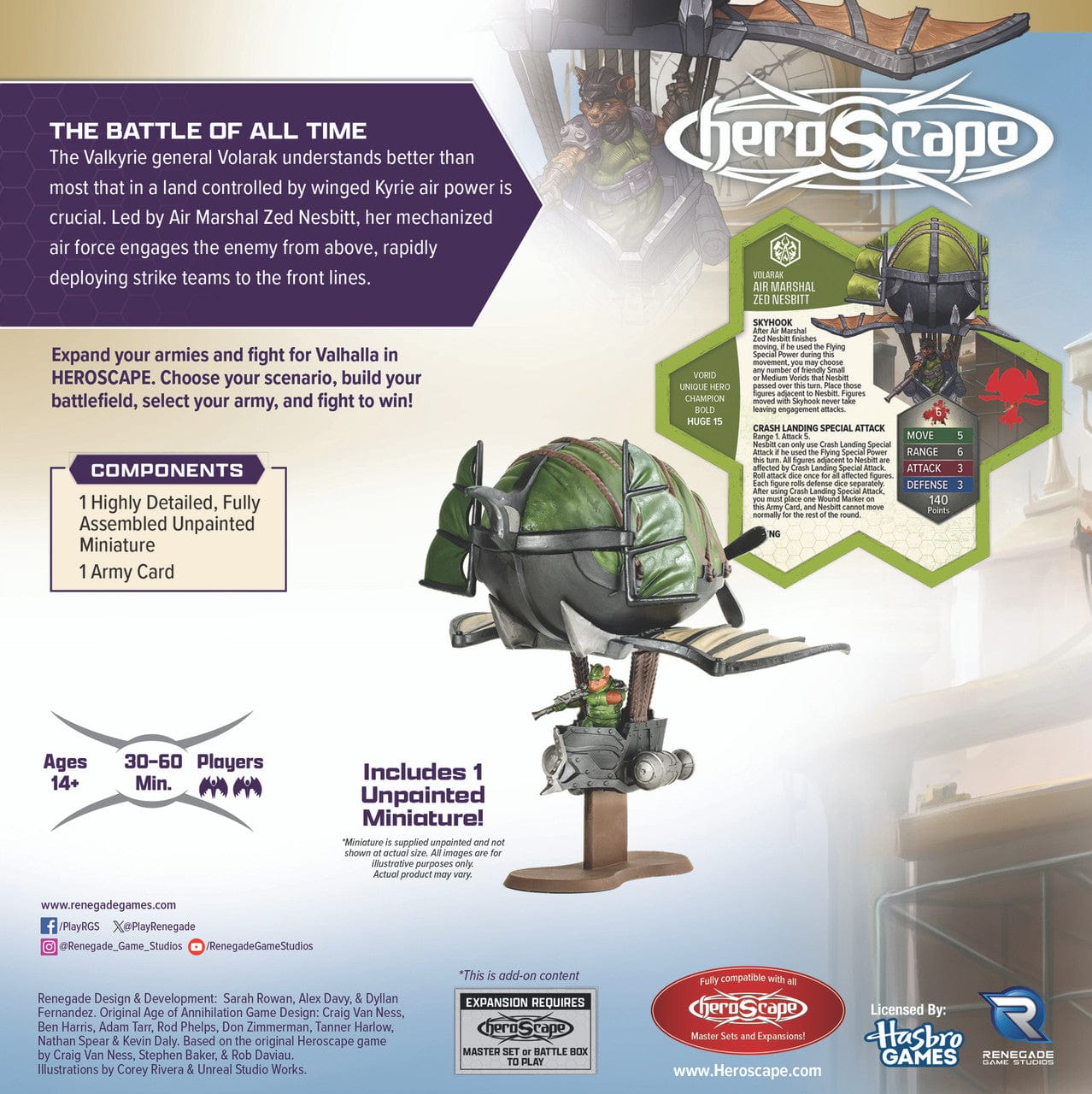 Heroscape: Air Marshal Zed Nesbitt Army Expansion - Saltire Games