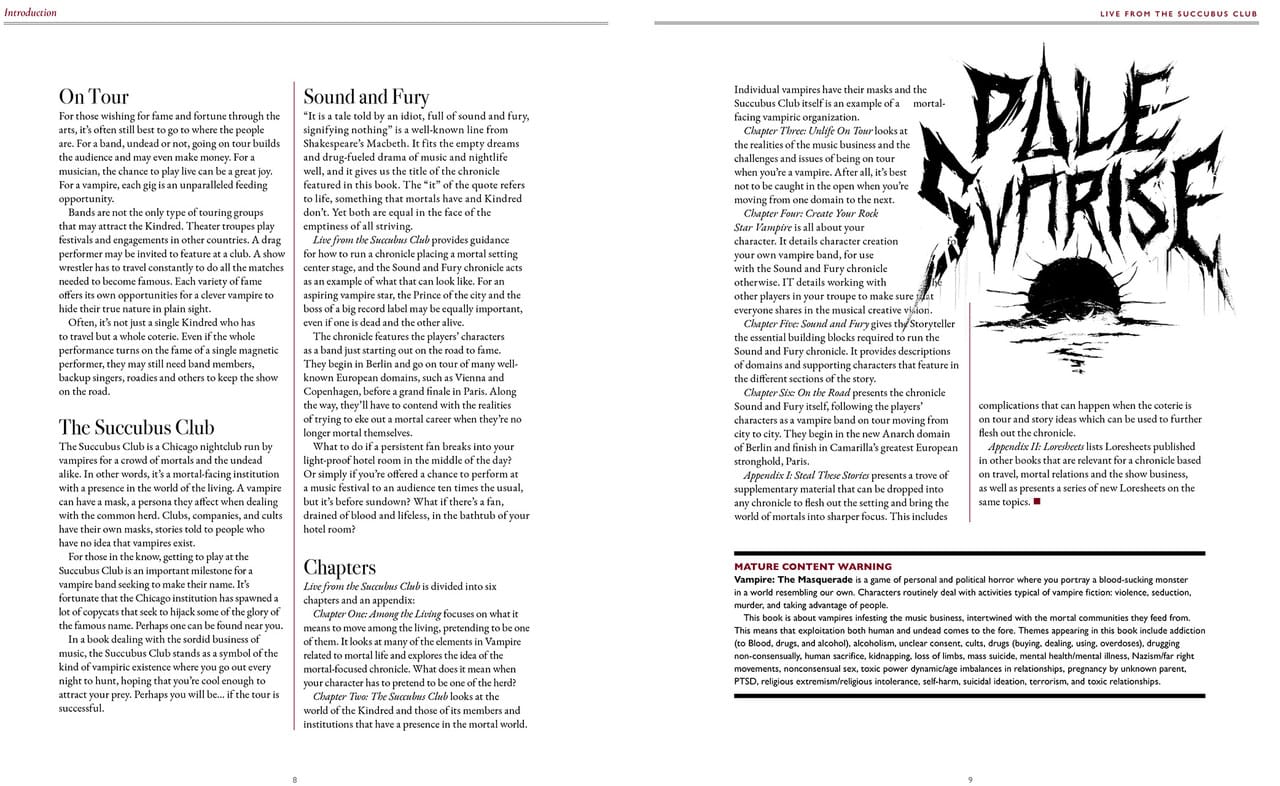 Live from the Succubus Club Sourcebook - Saltire Games