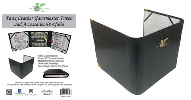 Three-panel faux leather DM screen / accessories folder - Saltire Games
