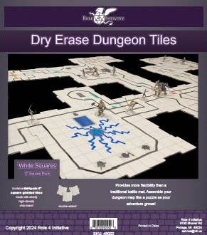 Dry Erase Dungeon Tiles, various colors, shapes, and sizes - Saltire Games