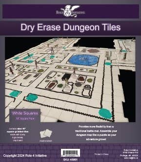 Dry Erase Dungeon Tiles, various colors, shapes, and sizes - Saltire Games