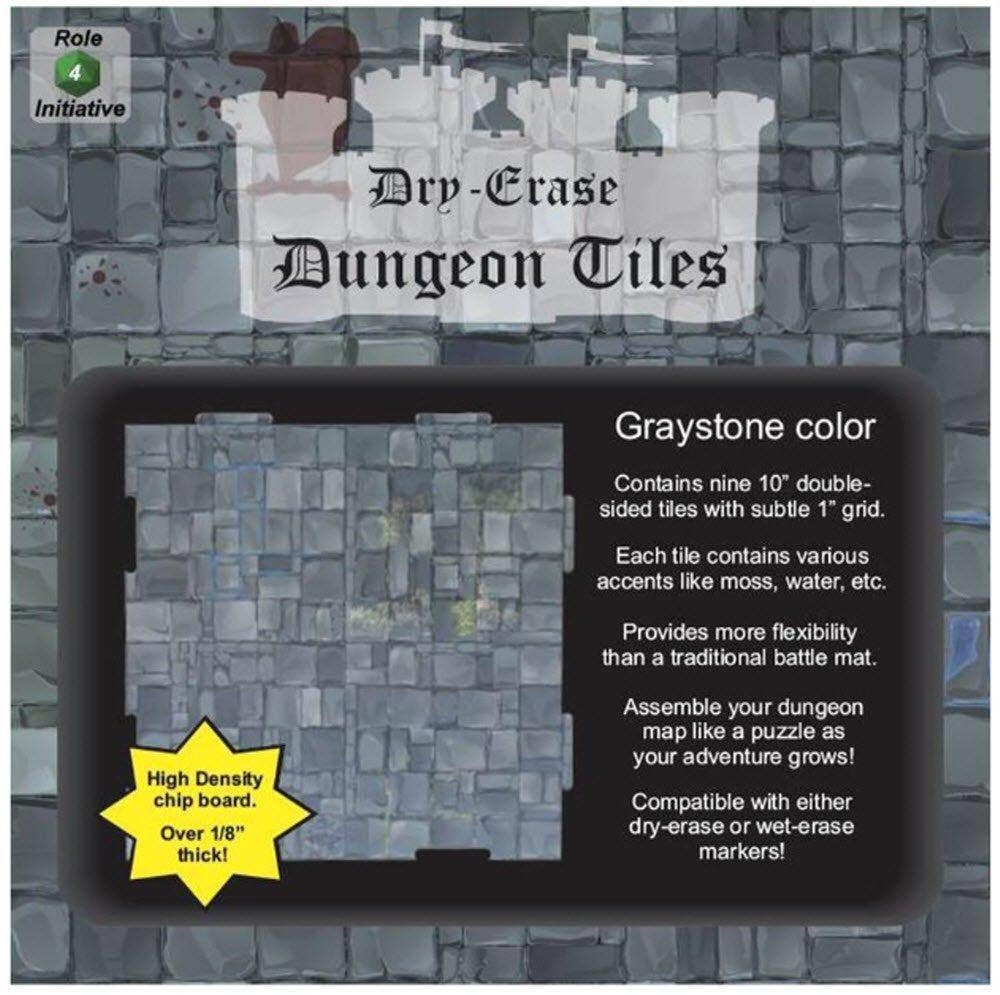 Dry Erase Dungeon Tiles, various colors, shapes, and sizes - Saltire Games