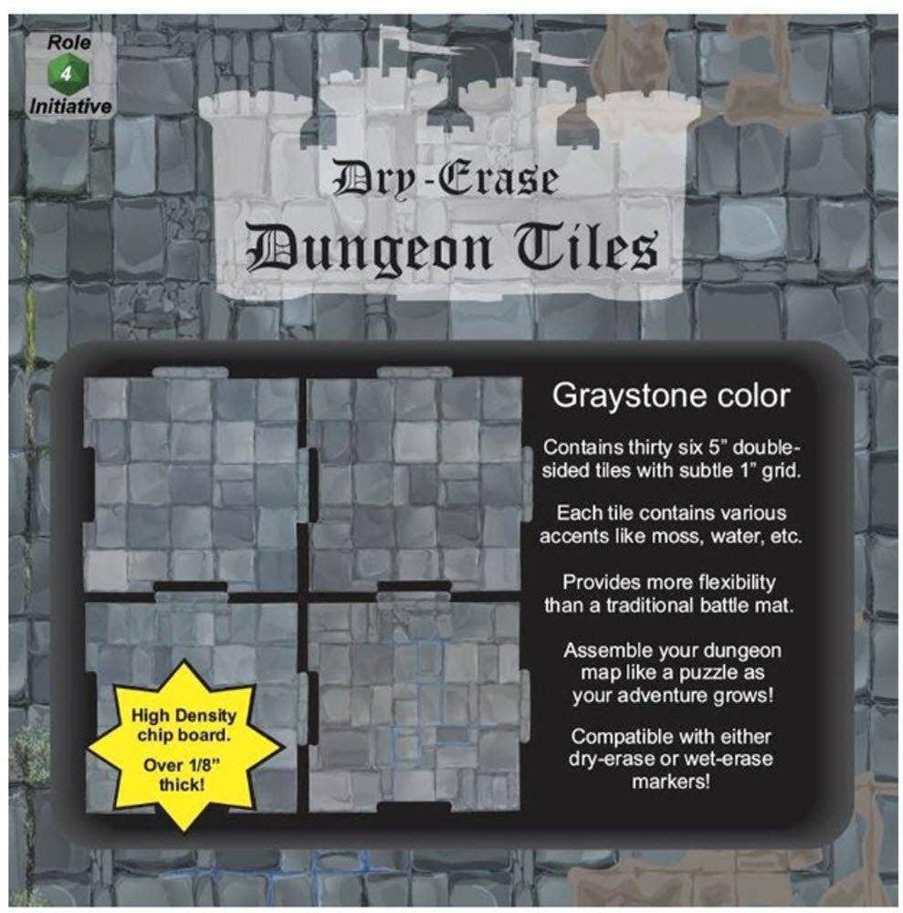 Dry Erase Dungeon Tiles, various colors, shapes, and sizes - Saltire Games
