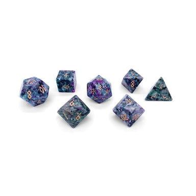 Ruby Zoisite - 7 Piece RPG Set Gemstone Dice - Saltire Games