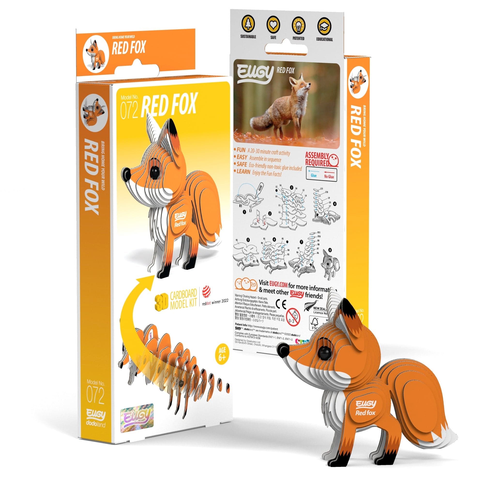 Toys - Arts & Crafts - Kits Safari LTD Default Eugy Red Fox 3d Puzzle