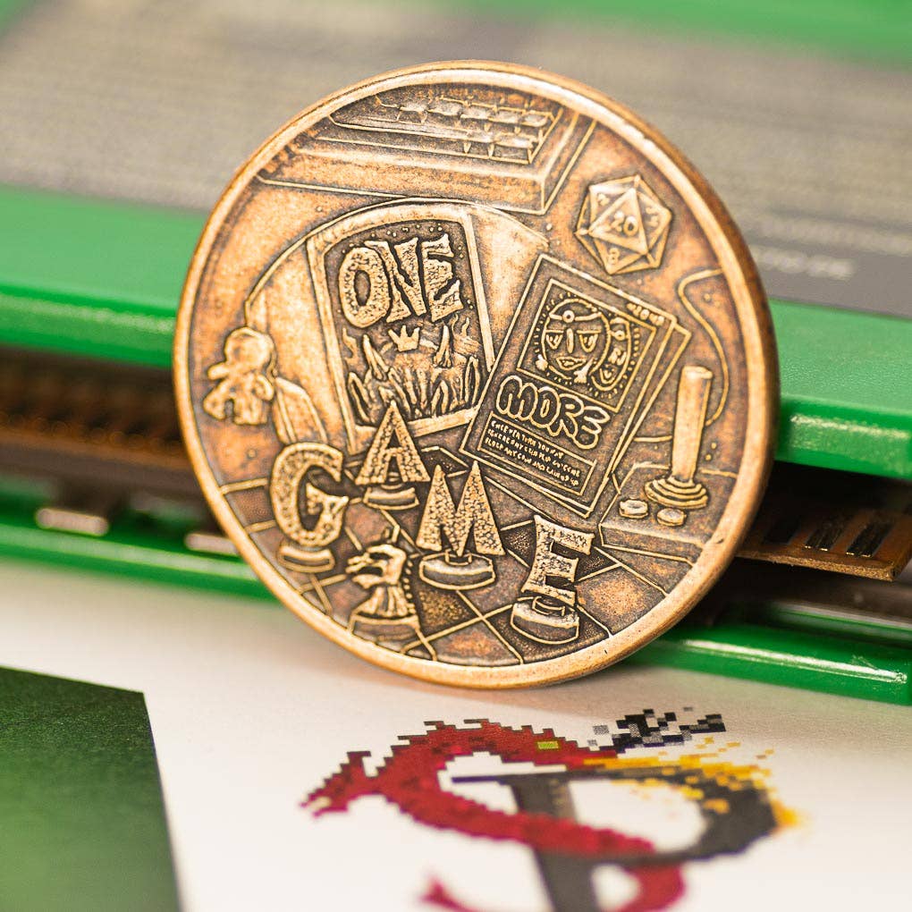One More Game / Go to Bed Copper Decision Maker Coin - Saltire Games