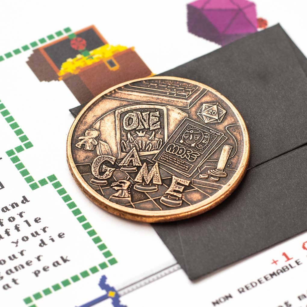 One More Game / Go to Bed Copper Decision Maker Coin - Saltire Games