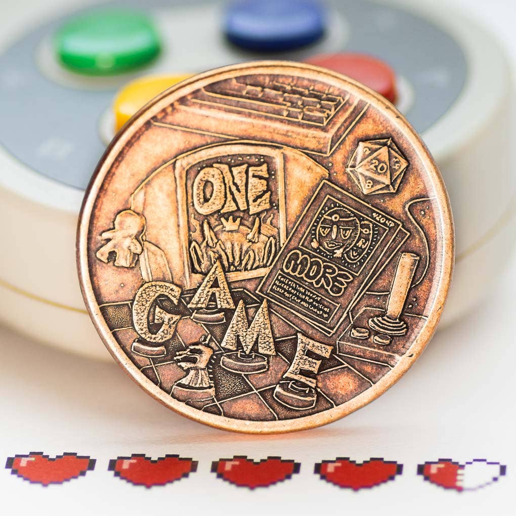 One More Game / Go to Bed Copper Decision Maker Coin - Saltire Games