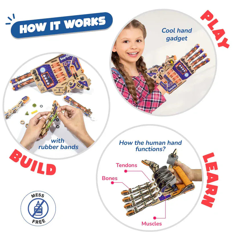 Robotic Mechanical Hand | Build-It-Yourself STEAM Toy | FREE Custom Stickers | 8 + Years - Saltire Games