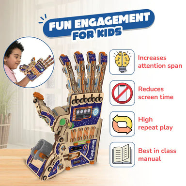 Robotic Mechanical Hand | Build-It-Yourself STEAM Toy | FREE Custom Stickers | 8 + Years - Saltire Games