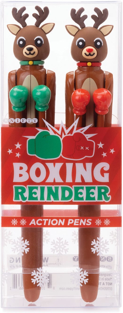 Boxing Reindeer Pens Set Of 2 - Saltire Games