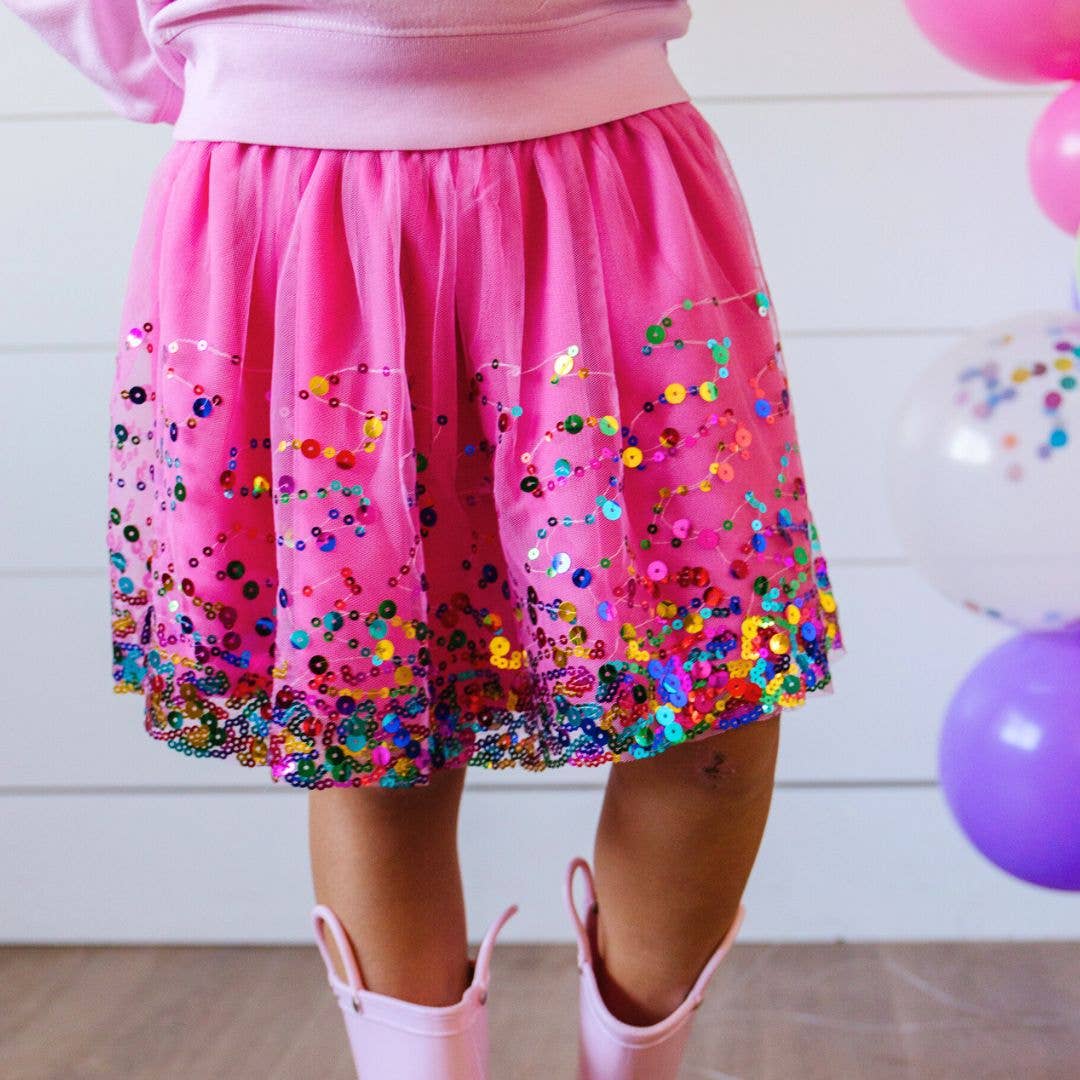 Raspberry Confetti Tutu - Dress Up Skirt - Kids Tutu: 4-6Y - Saltire Games