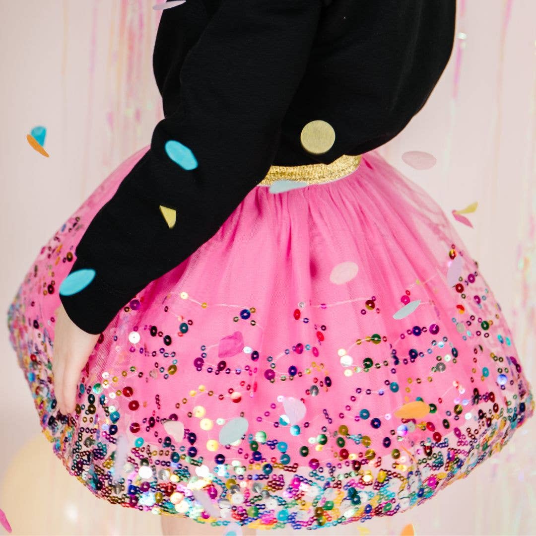 Raspberry Confetti Tutu - Dress Up Skirt - Kids Tutu: 6-8Y - Saltire Games