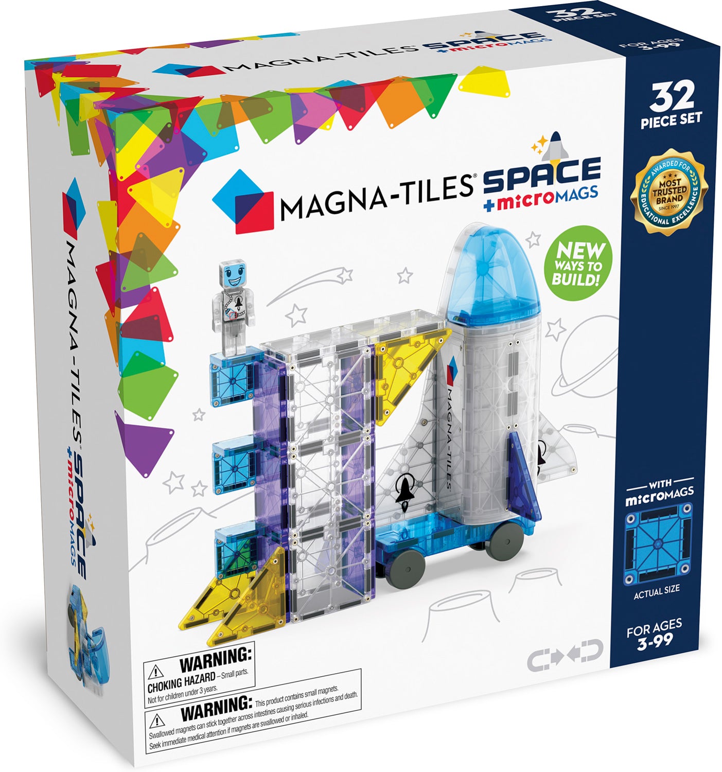 Magna-Tiles Space  32 Piece Set - Saltire Games