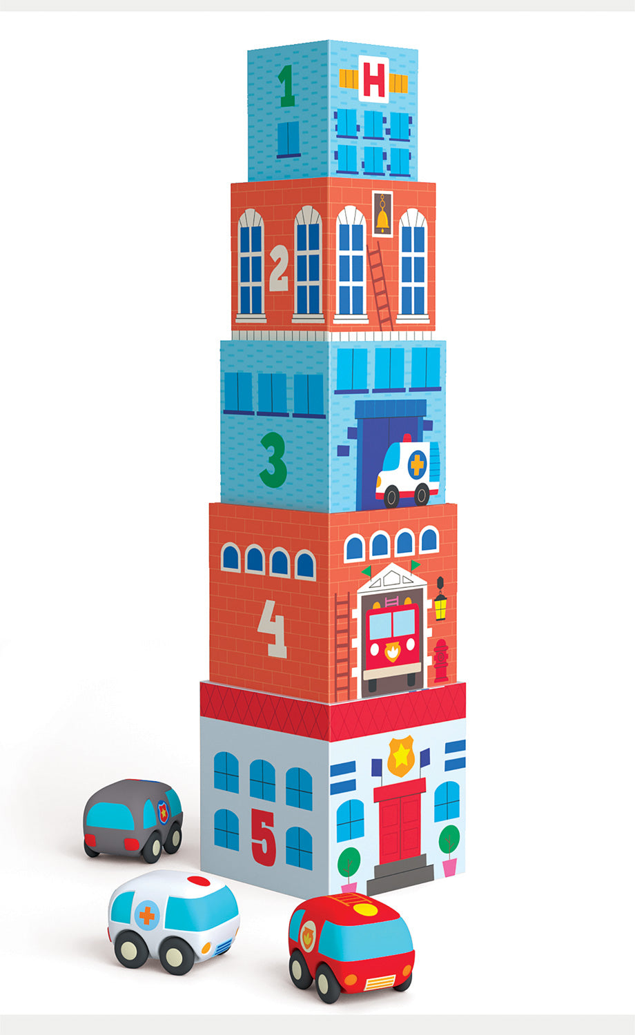 Topani Car Blocks and Tower - Saltire Games