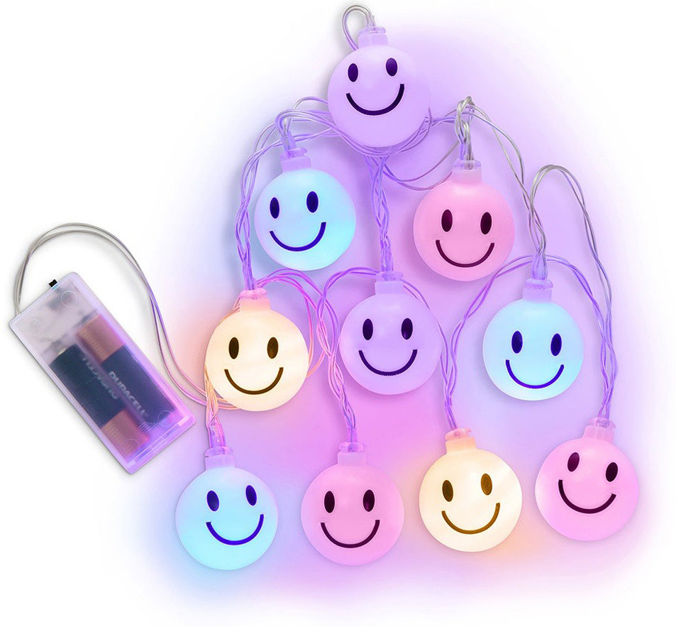 Choose Happy Happy Face LED String Lights - Saltire Games