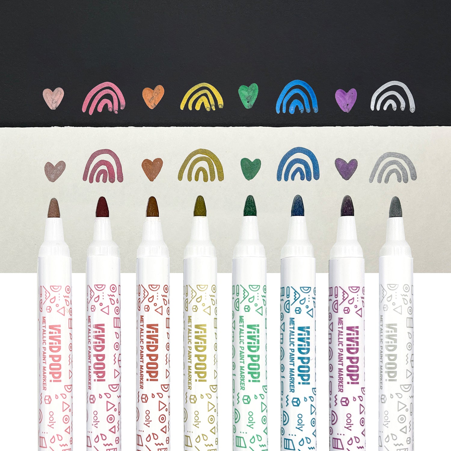 Vivid Pop!: Opaque  Water-Based Paint Markers - Metalic - Saltire Games