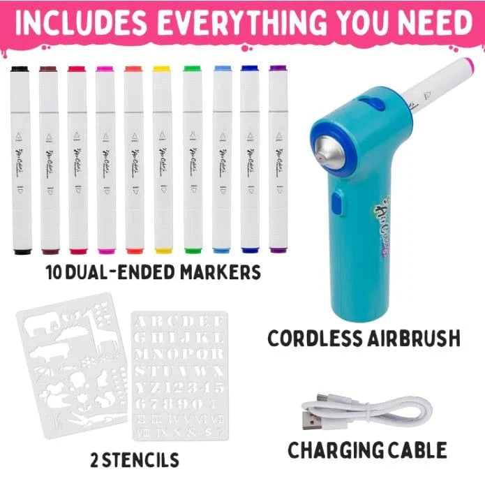 Air Color Airbrush Kit, Includes 10 Dual-Tip Markers - Saltire Games