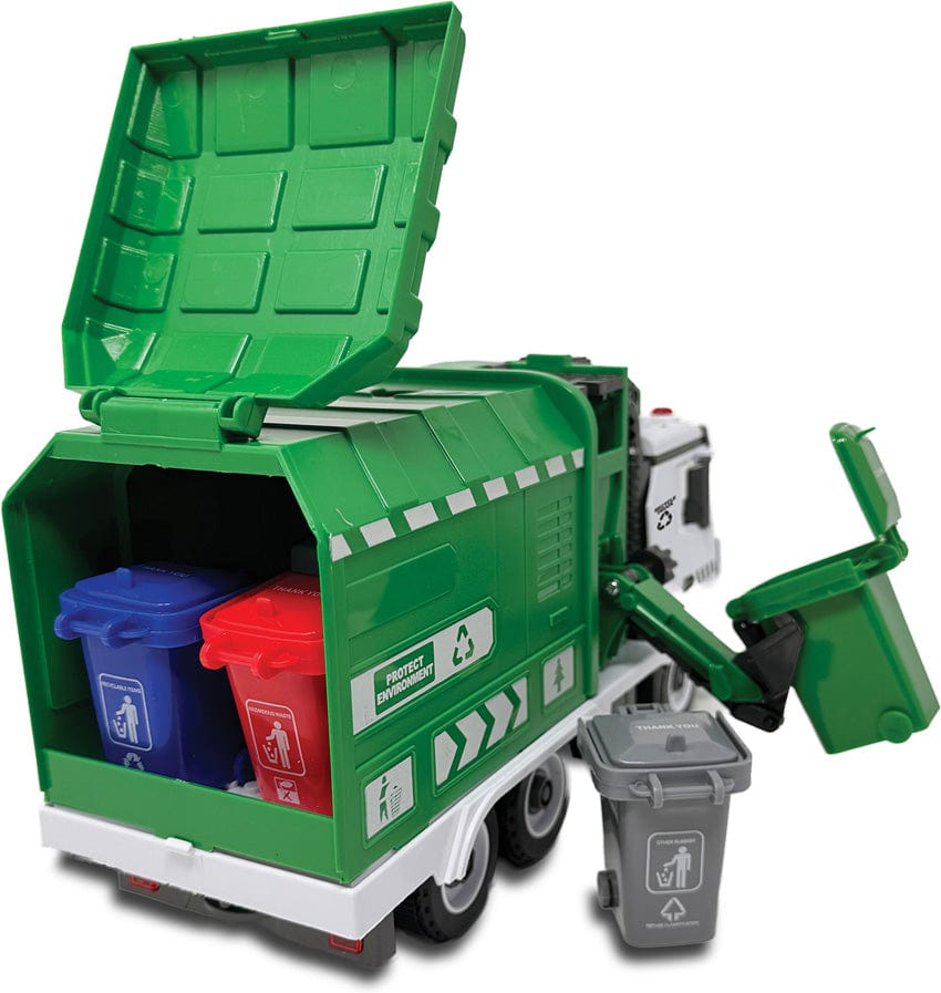 Crazy Truck Green Garbage Recycling Truck with Lights & Sound - Saltire Games