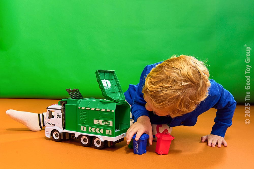 Crazy Truck Green Garbage Recycling Truck with Lights & Sound - Saltire Games