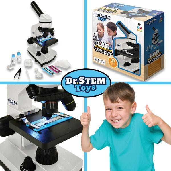 Toys - Learning - Nature & Science THiN AiR Brands Dr. STEM Lab Microscope Kit, 39pc with Specimen Slides & Adjustable Lens