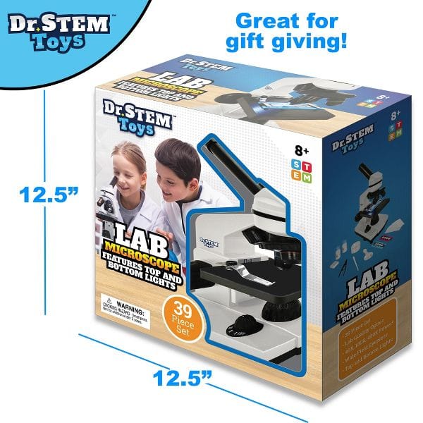 Toys - Learning - Nature & Science THiN AiR Brands Dr. STEM Lab Microscope Kit, 39pc with Specimen Slides & Adjustable Lens