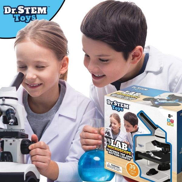 Toys - Learning - Nature & Science THiN AiR Brands Dr. STEM Lab Microscope Kit, 39pc with Specimen Slides & Adjustable Lens