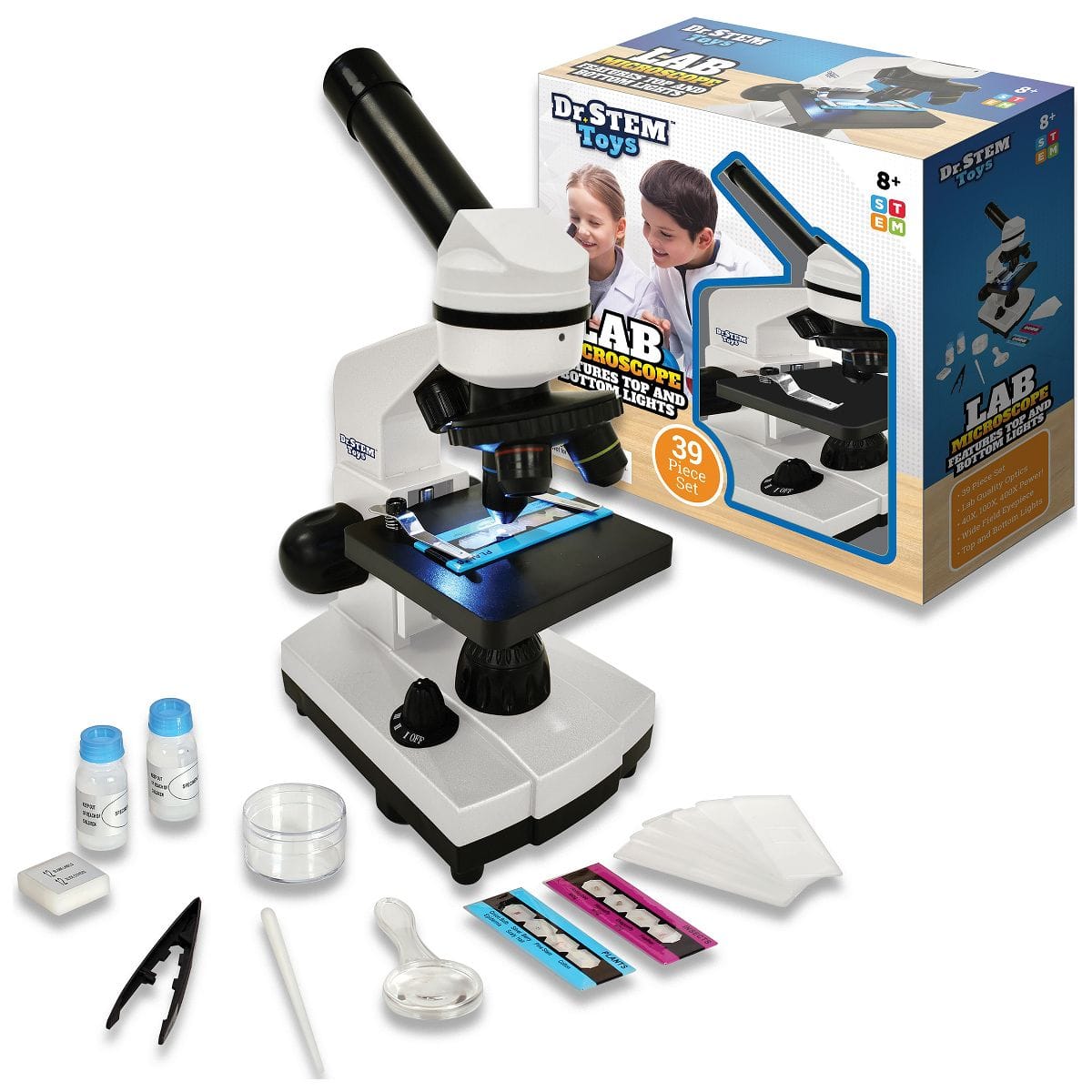 Toys - Learning - Nature & Science THiN AiR Brands Dr. STEM Lab Microscope Kit, 39pc with Specimen Slides & Adjustable Lens