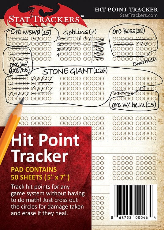 Stat Trackers Hit Point Tracker Pad - Saltire Games