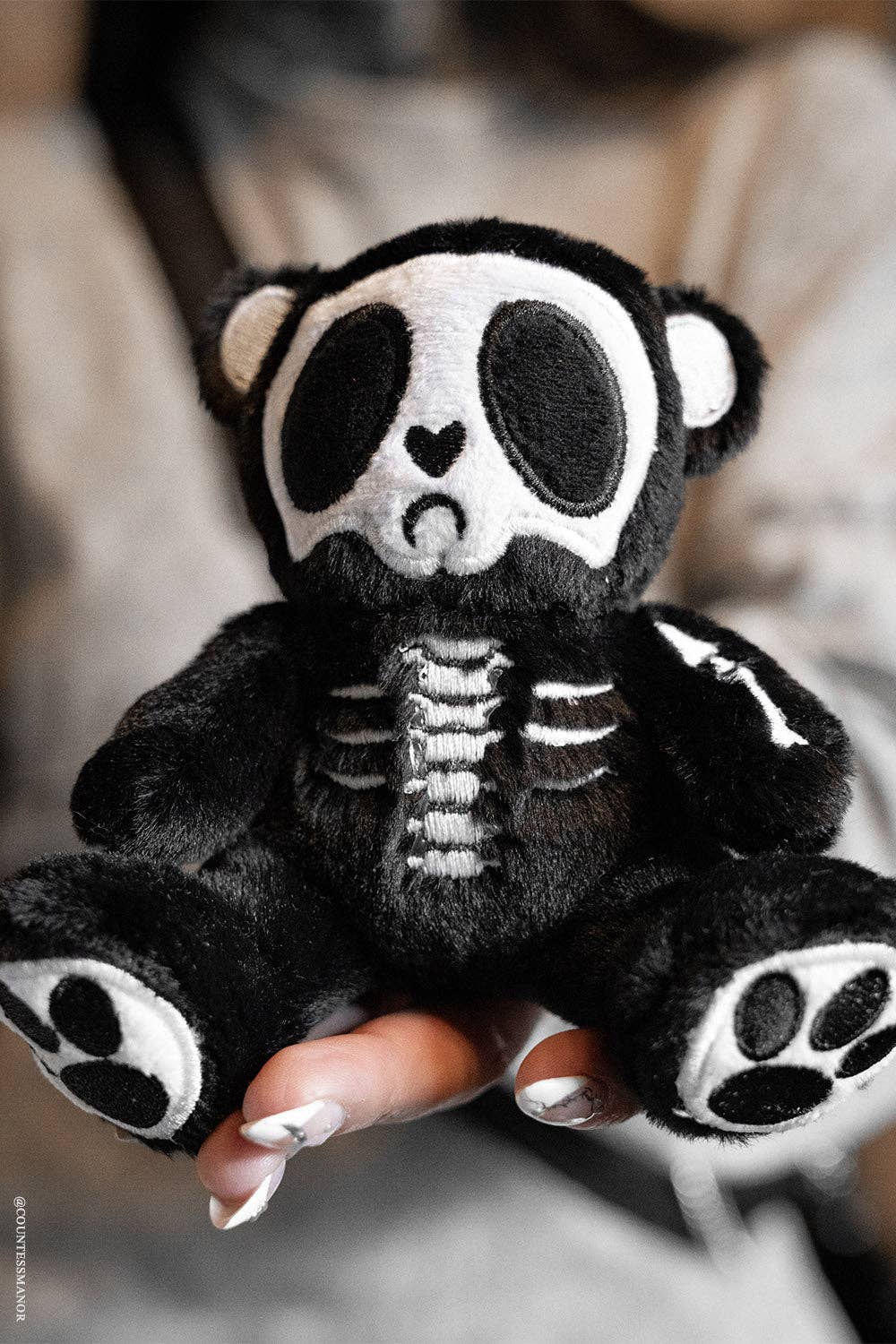 vampirefreaks Grumpy Bones Bear Plush Keychain