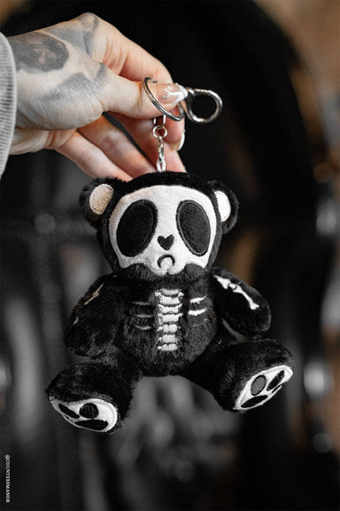 vampirefreaks Grumpy Bones Bear Plush Keychain
