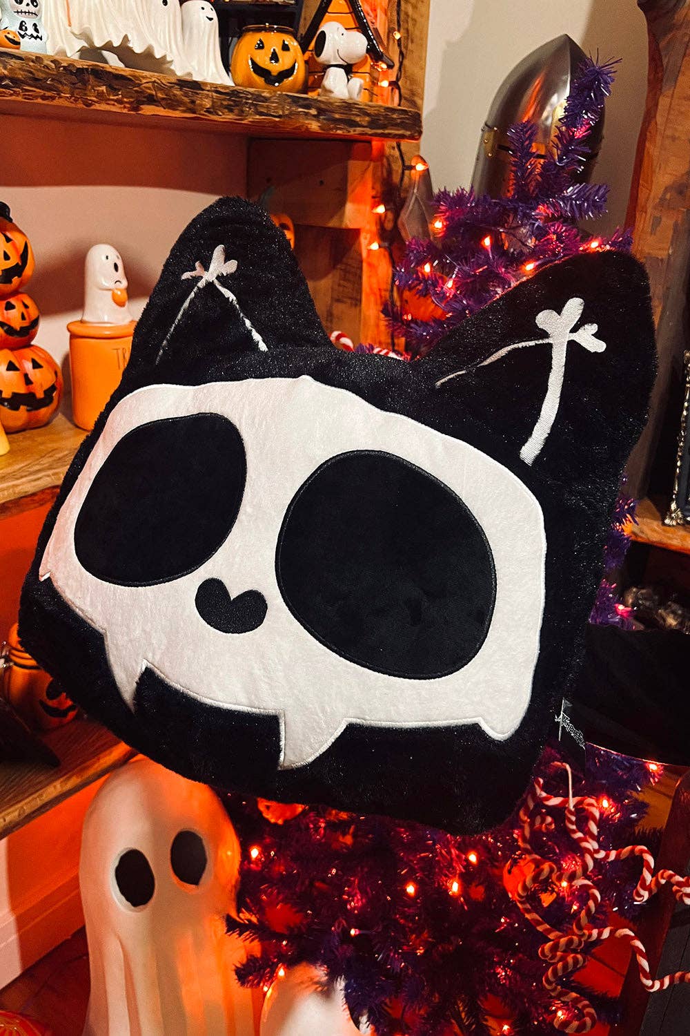 Toys - Plush vampirefreaks Skelekitty Throw Pillow