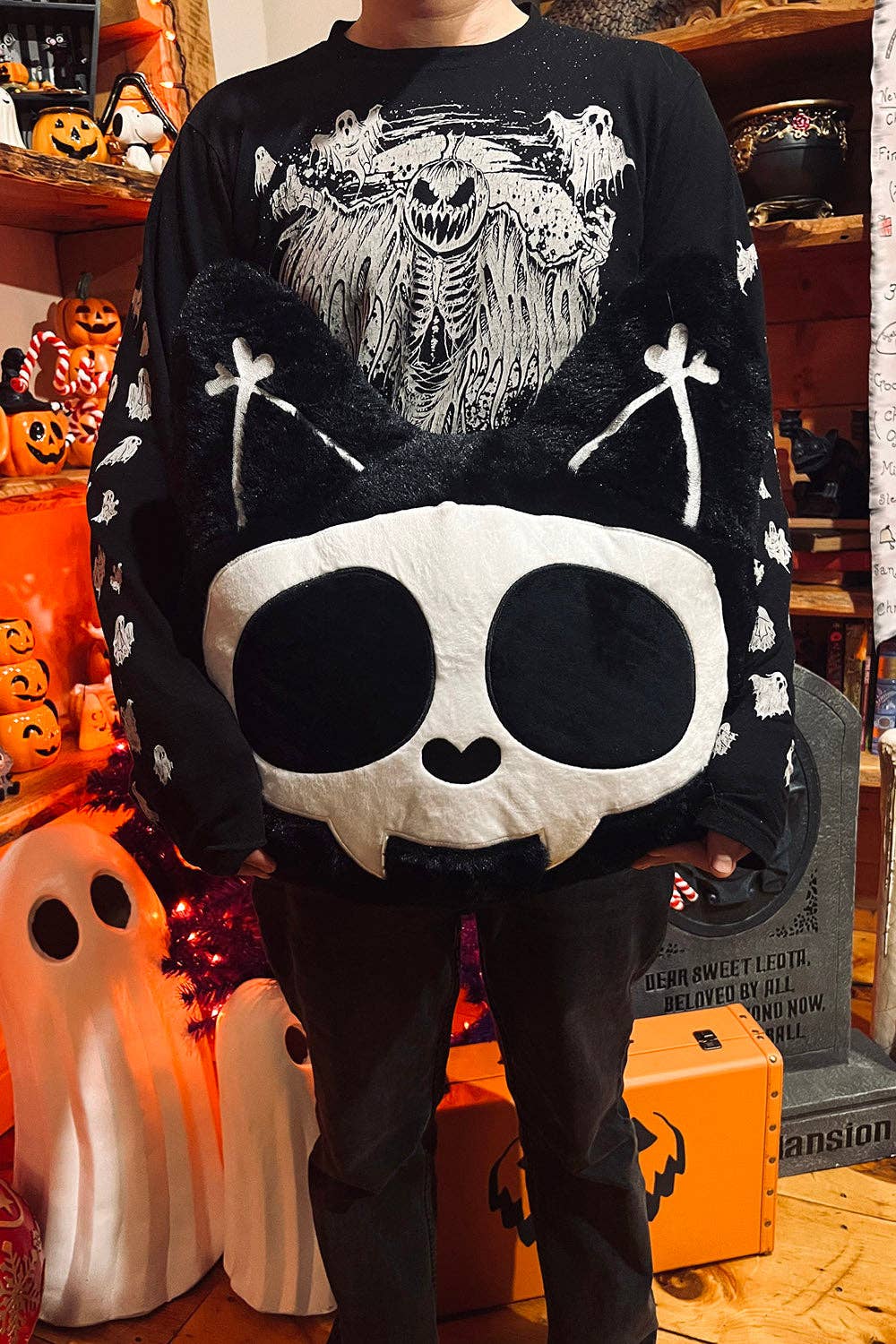 Toys - Plush vampirefreaks Skelekitty Throw Pillow