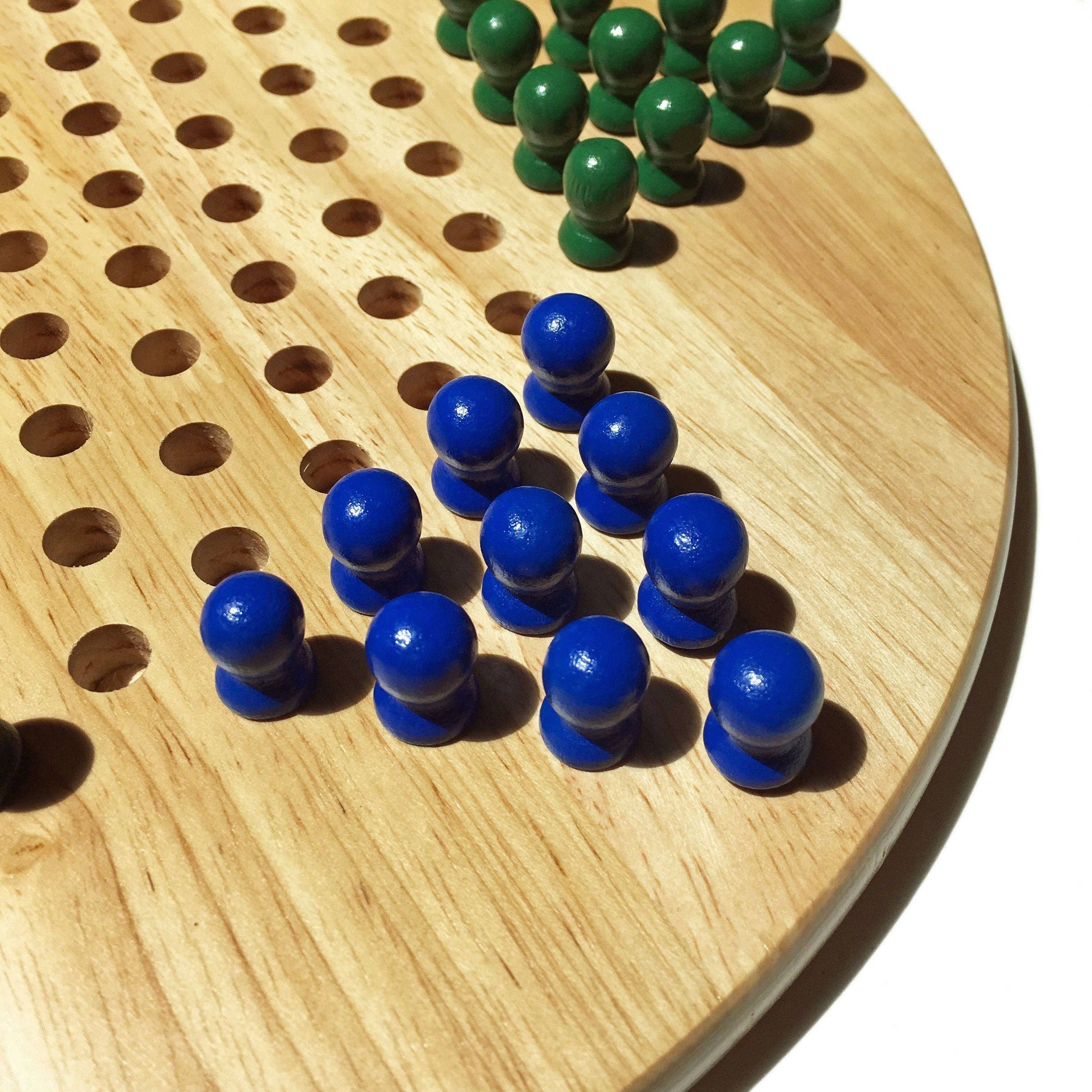 Board Games Wood Expressions Wood Chinese Checkers with Wooden Pegs - 11.5 inch Diameter