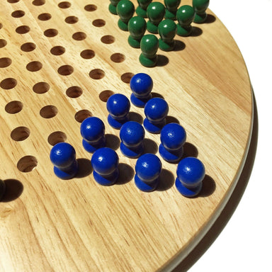 Board Games Wood Expressions Wood Chinese Checkers with Wooden Pegs - 11.5 inch Diameter