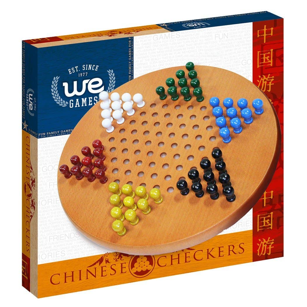 Board Games Wood Expressions Wood Chinese Checkers with Wooden Pegs - 11.5 inch Diameter