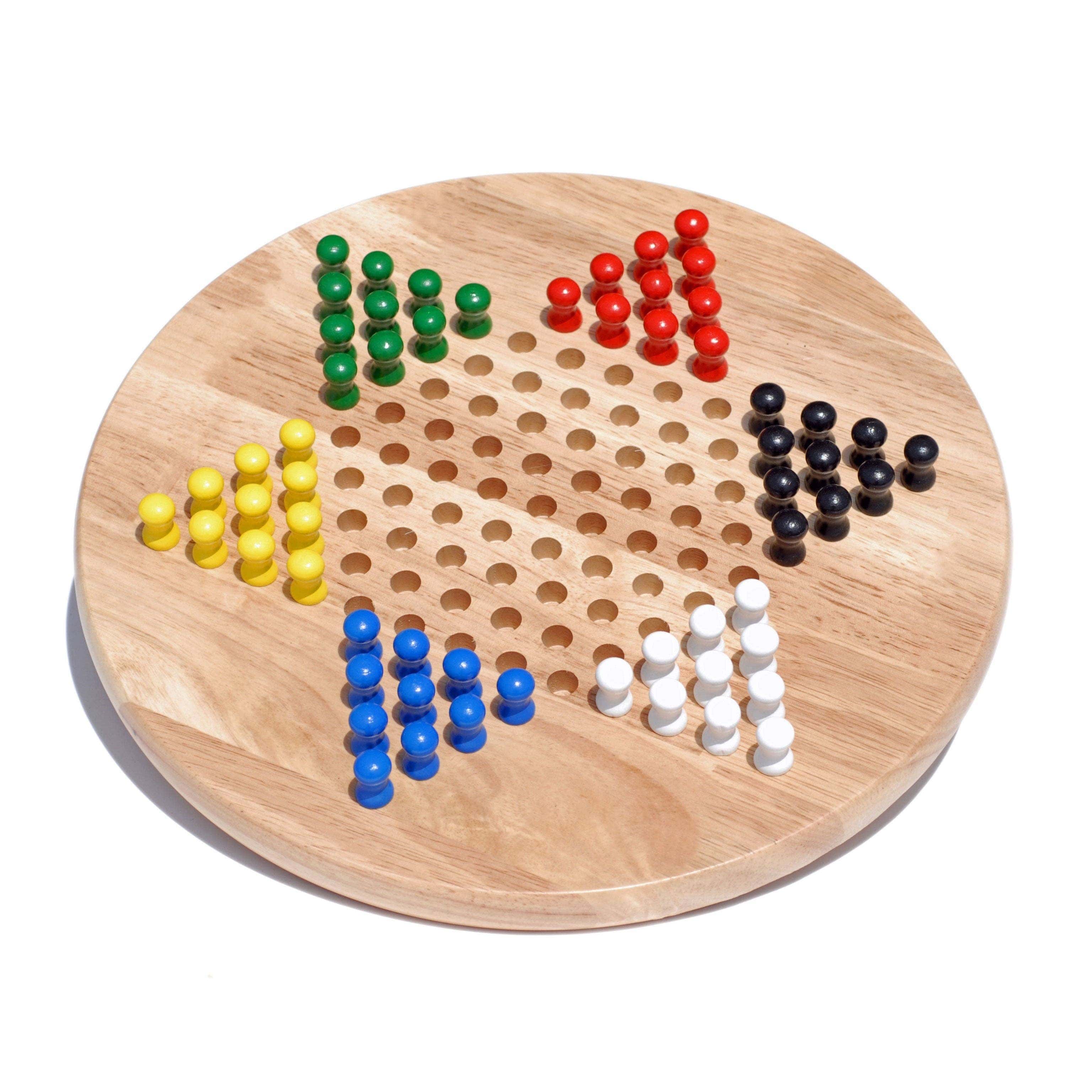 Board Games Wood Expressions Wood Chinese Checkers with Wooden Pegs - 11.5 inch Diameter