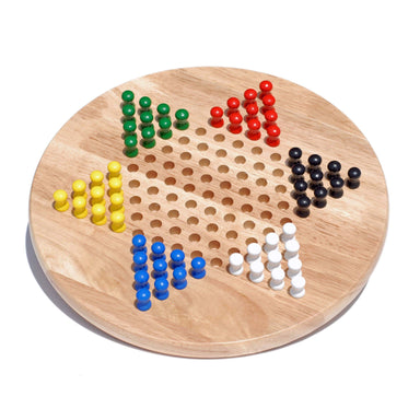 Board Games Wood Expressions Wood Chinese Checkers with Wooden Pegs - 11.5 inch Diameter