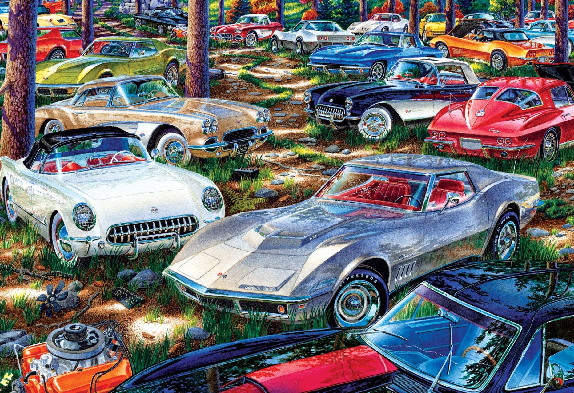 Puzzle Wood Expressions World's Smallest Die Cut Puzzle - Corvette Dreams