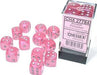 Borealis® 16mm D6 Pink/silver Luminary™ Dice Block™ (12 dice) - Saltire Games
