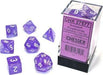 Borealis Purple/white Luminary Polyhedral 7-Die Set - Saltire Games